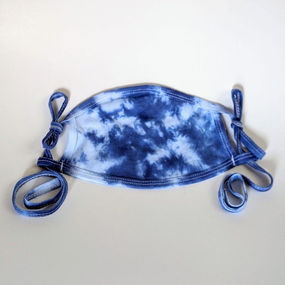 Tie-Dye Face Mask in Stormy Blue Cloud - Picture 1 of 1